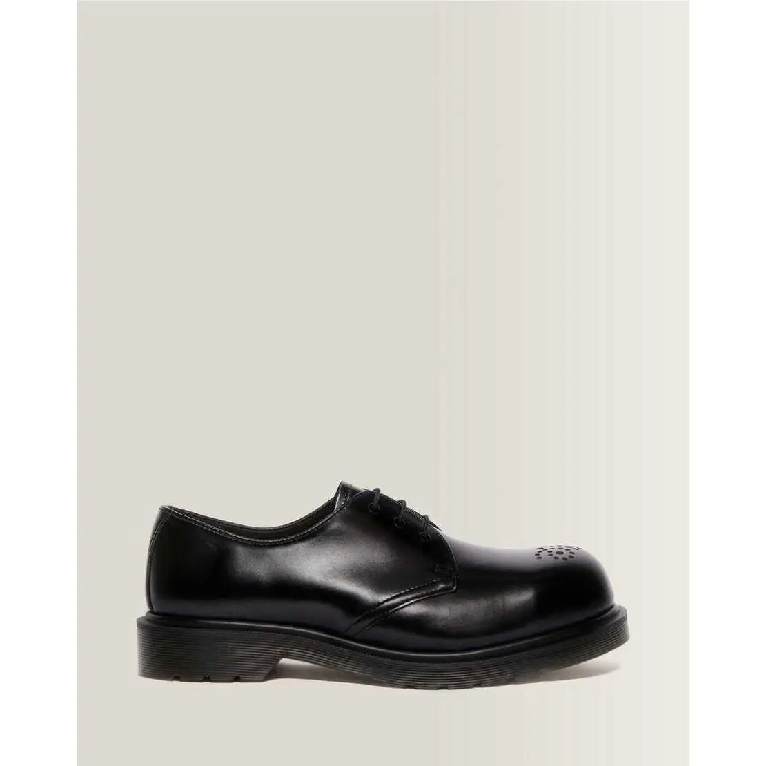 DR Martens Women`s 7 Analine 40717001 1461 ST Brogue Black Low Steel Toe Rare