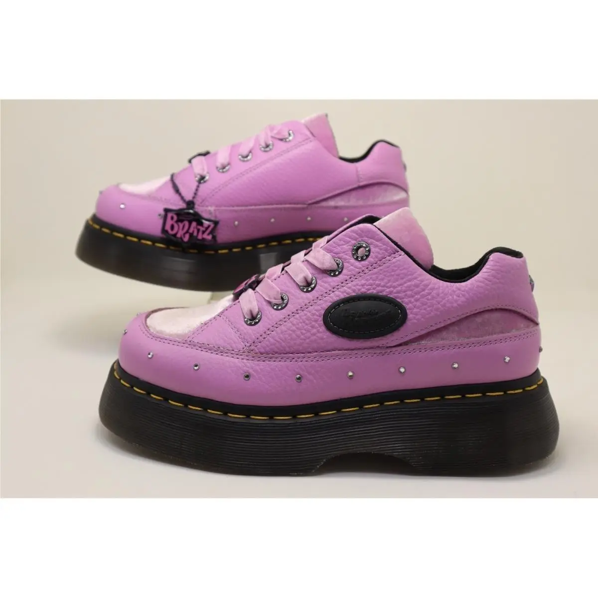 Dr. Martens x Bratz Buzz 5I Womens 6 Purple Velvet Leather Platform Shoes Nwob