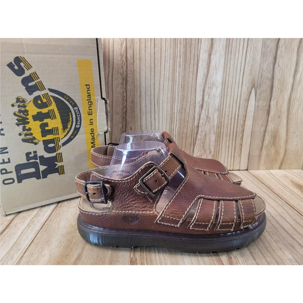 Vintage Dr. Martens Sandals Shoes Men`s 11 Brown Leather Fisherman 8344 England