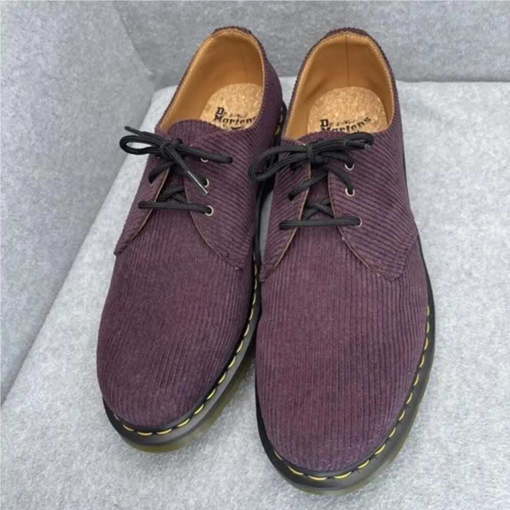 Dr Martens 1461 Duchess Corduroy Oxblood Men`s Size 13 Oxford Shoes Lace Up