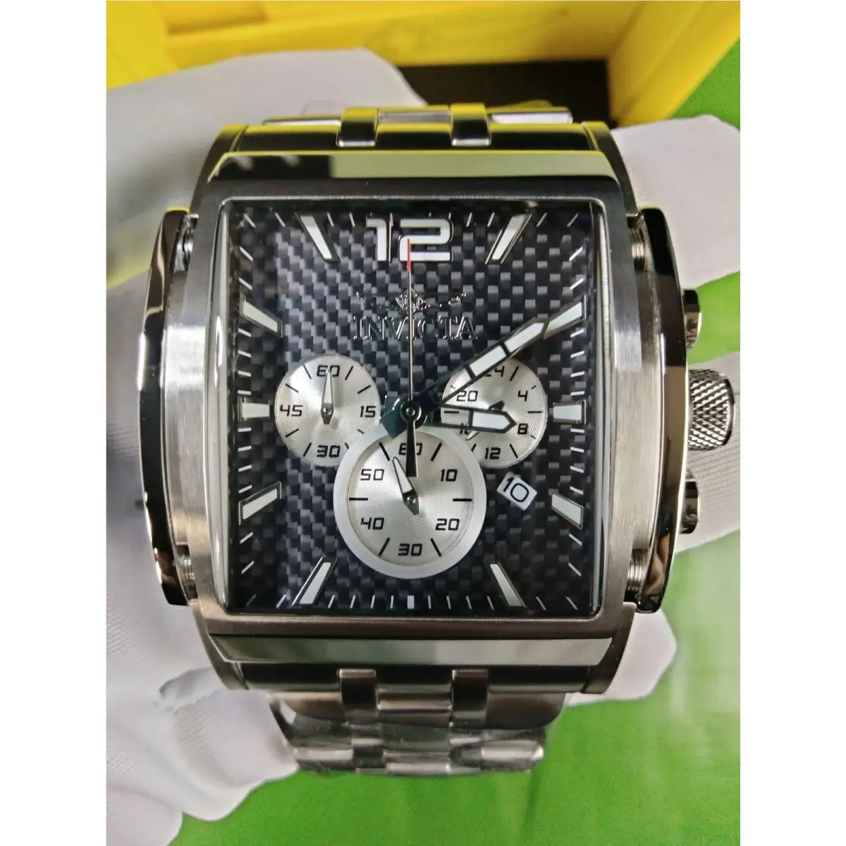 Invicta Speedway Men 47 mm Stainless Steel Chronograph Black Carbon Fiber Dial