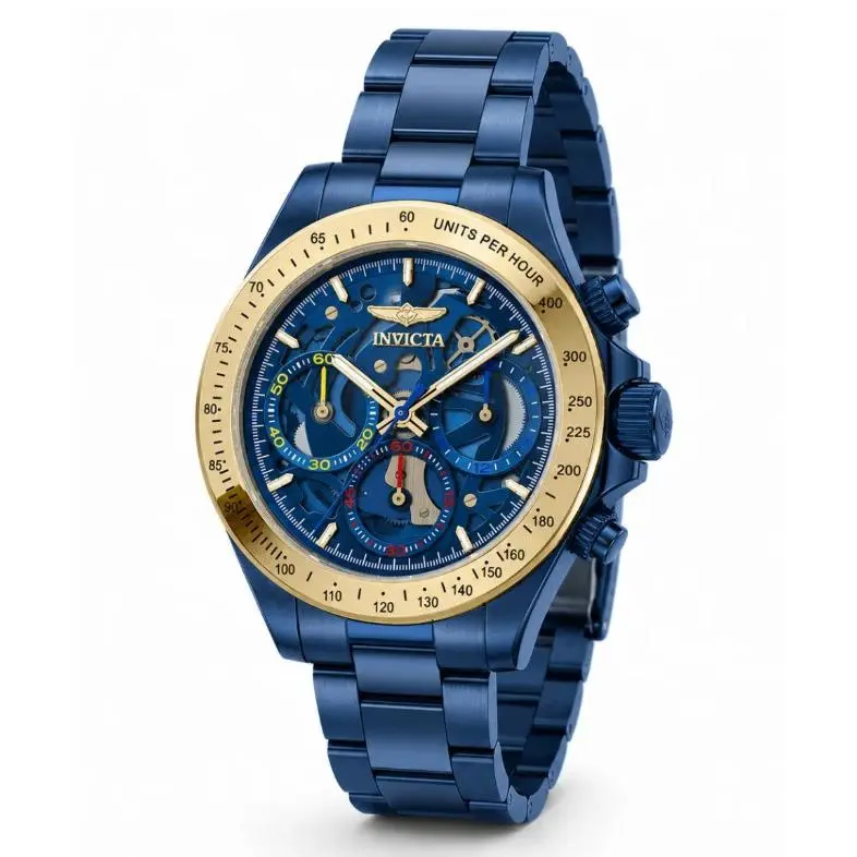 Invicta Speedway Blue Label Men`s 40mm Blue Gold Chronograph Watch 51032