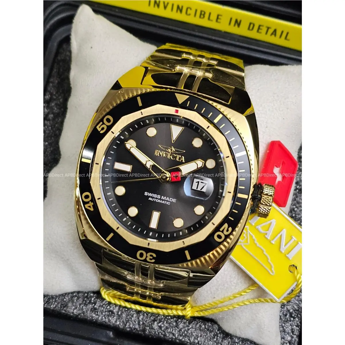 Invicta - Swiss Made R150 Automatic Sapphire 52mm Gold Plated Mens Watch