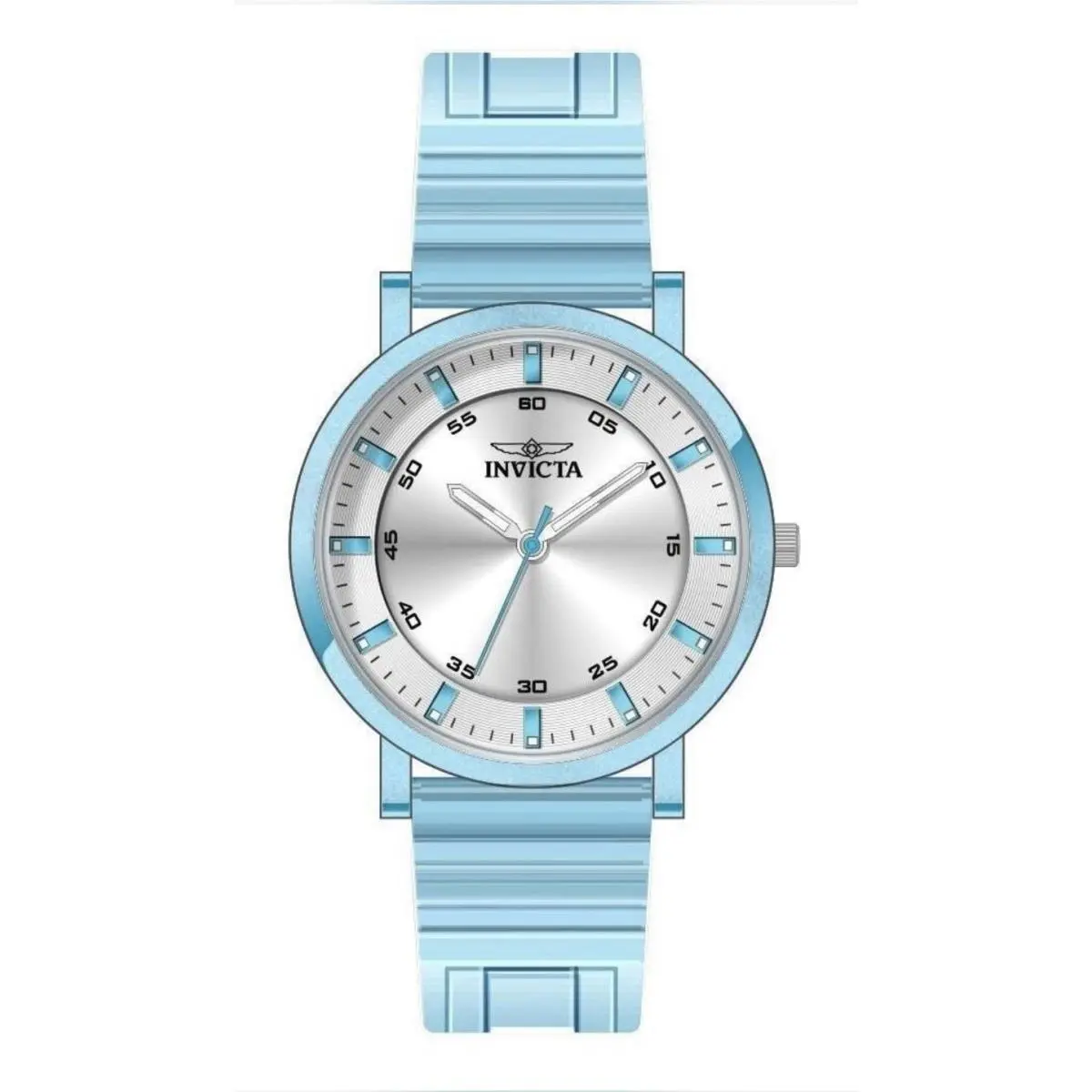 Invicta Angel Women`s 40mm Silver Dial Transparent Blue Band Unisex 50749 Abs