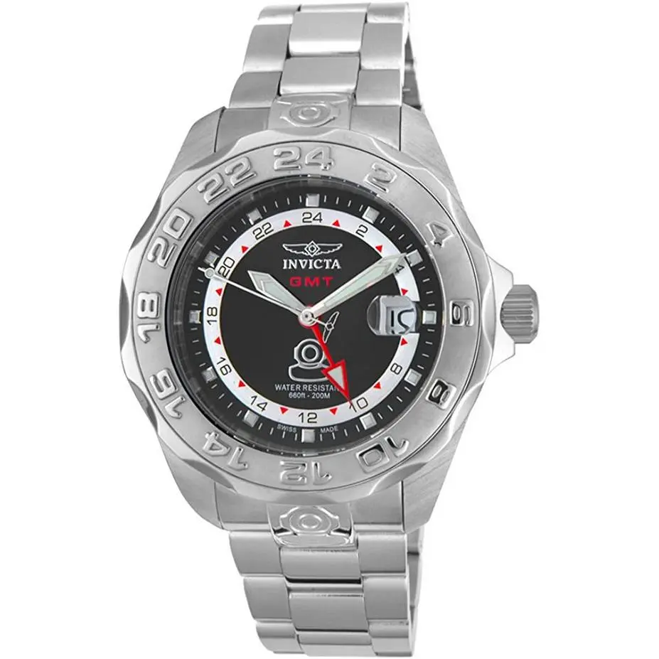 Mens Invicta Divers Wrist Watch Analog Silver Tone Stainless Steel Rare 5125