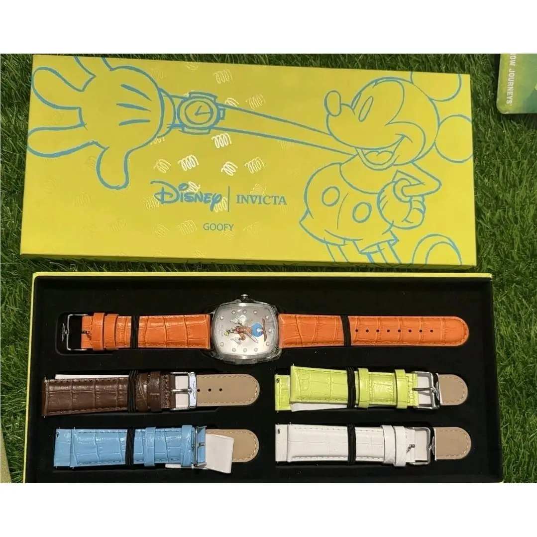 Invicta Men Disney Limited Edition Goofy Silver Dial Multicolor Strap Watch
