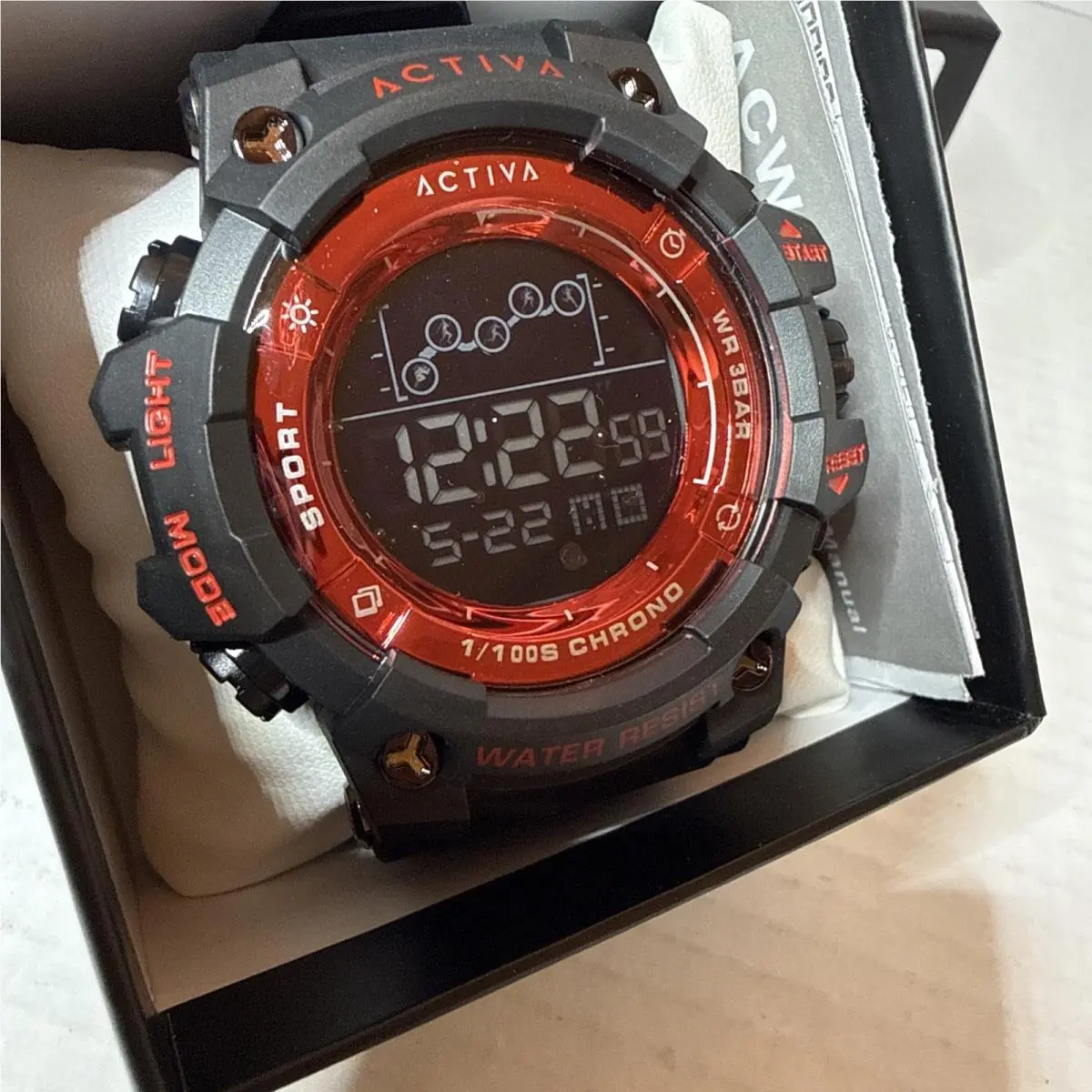 Activa X  Digital Watch Black and Red ACW8082-019 with Base by Invicta