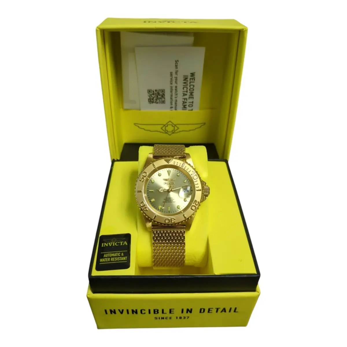 Invicta Mens Pro Diver 40mm Stainless Steel Wristwatch Gold 50216