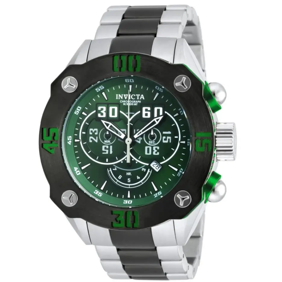 Invicta Coalition Forces Ironclad Men`s 52mm Green Dial Swiss Chrono Watch 18720