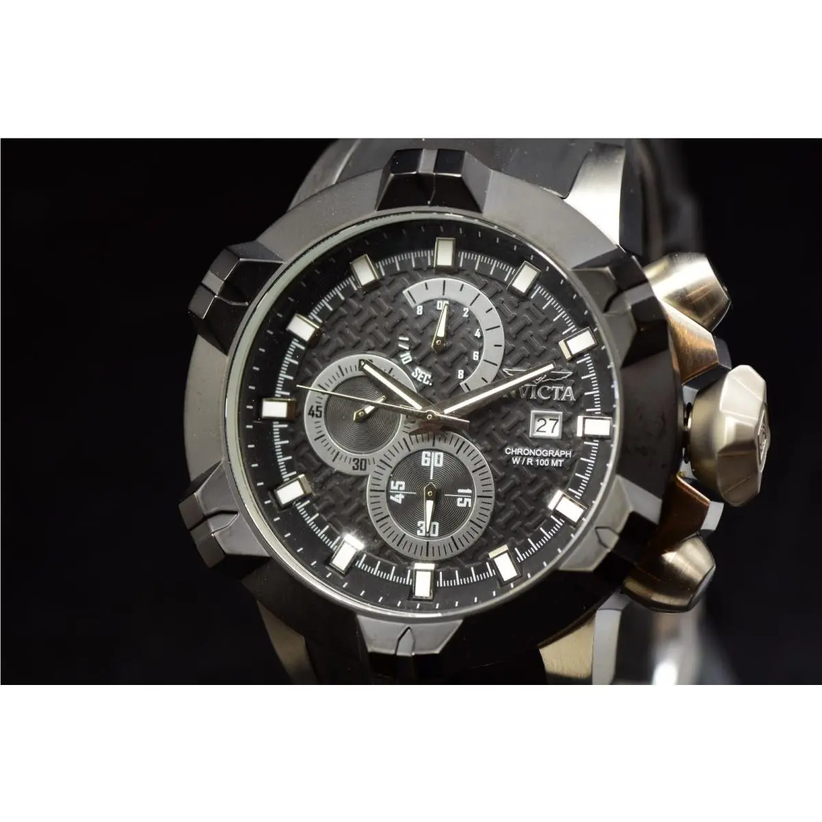 Invicta Men`s I-force Quartz Chronograph Dial Silicone Black Tone Watch 50mm