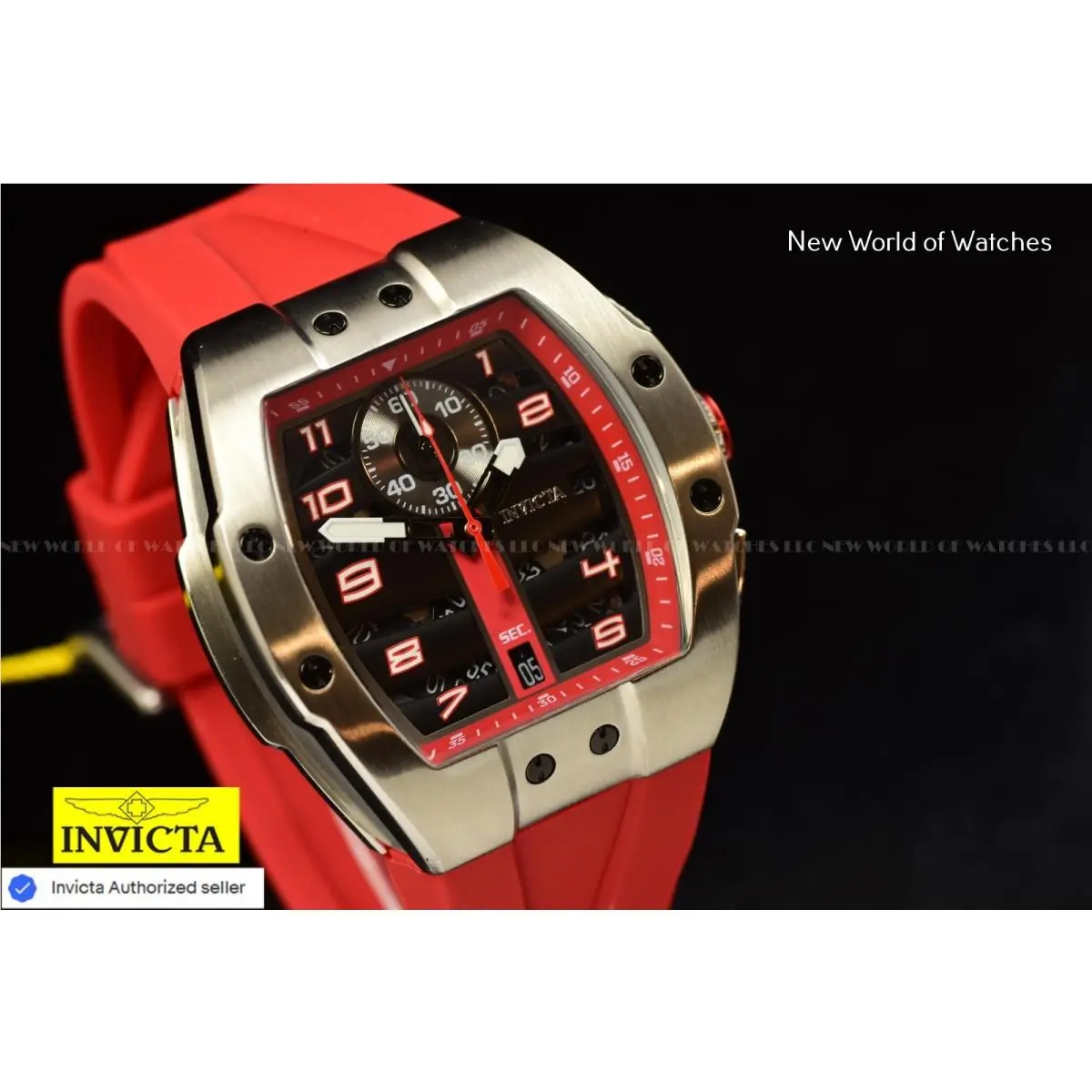 Invicta Men`s Racing Kinetic Arc 44mm Chronograph SS Red Band Watch