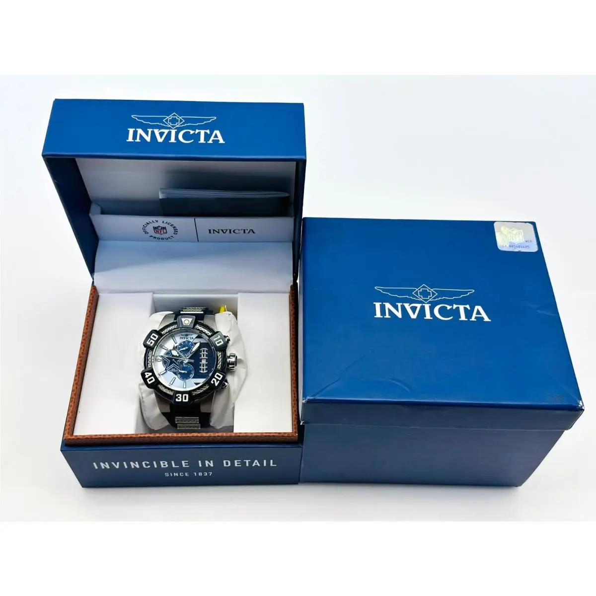 Invicta 41594 Nfl Dallas Cowboys Blue Men`s Wristwatch Stainless Steel 52mm