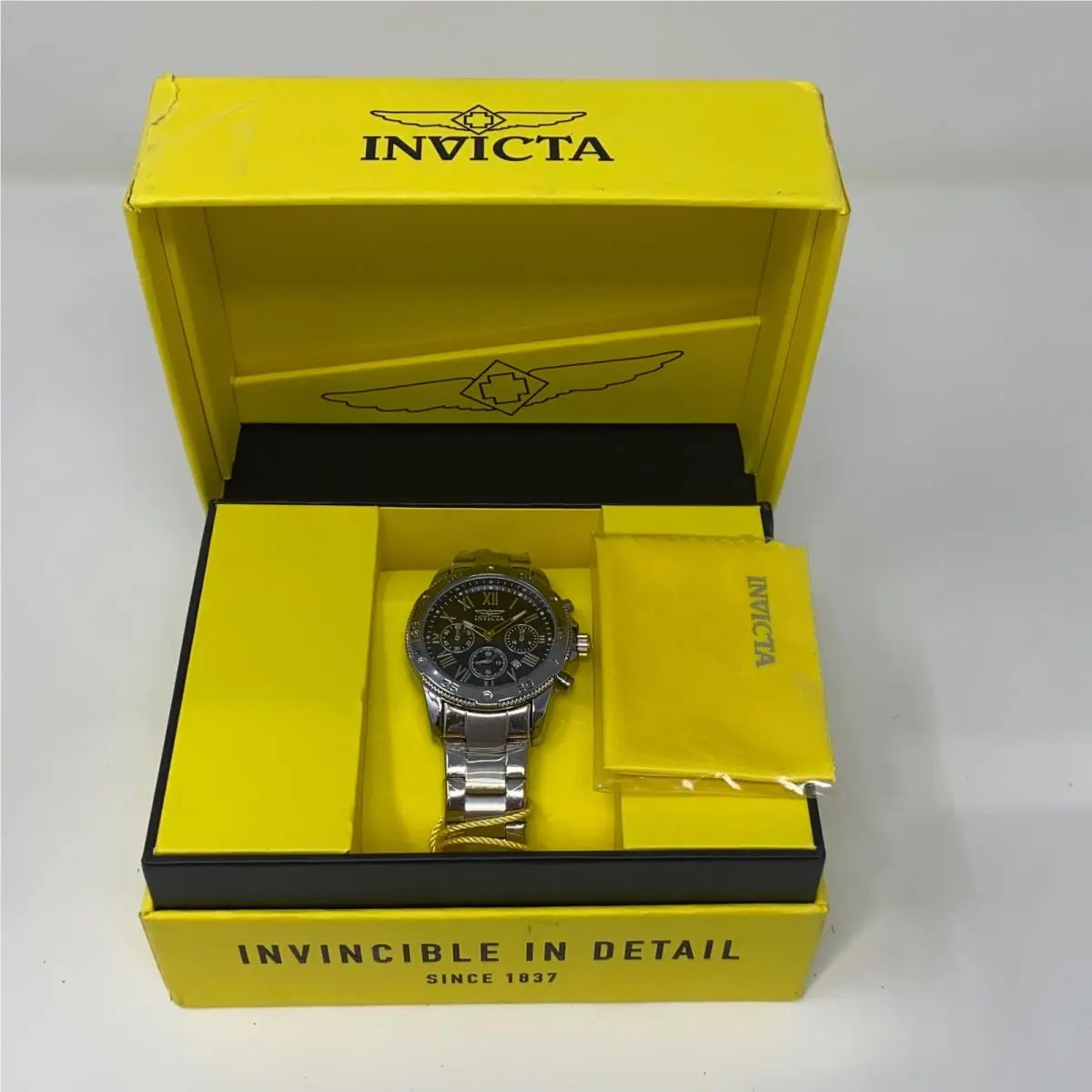 Invicta Racing 48mm Chronograph Watch Silver/black Steel 47203