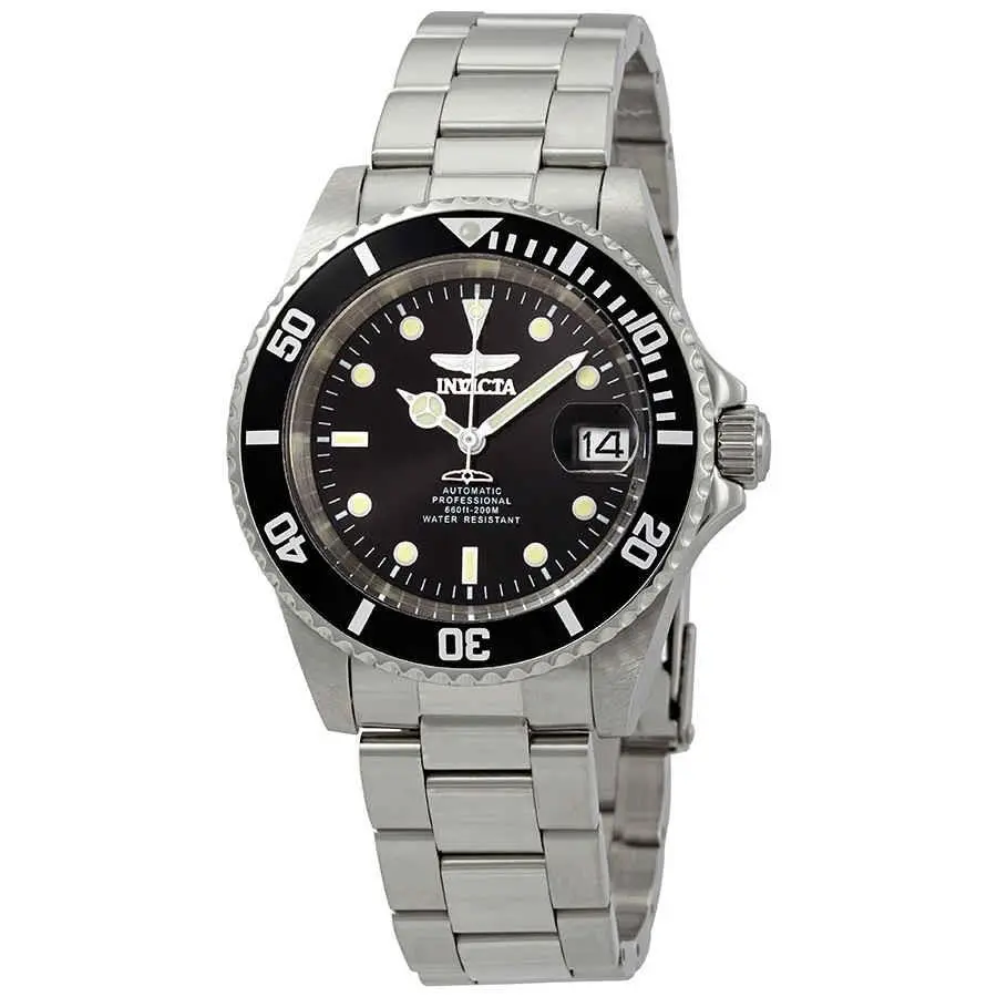 Invicta Pro Diver Automatic Black Sunray Dial Stainless Steel Men`s Watch 24760