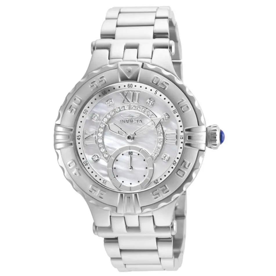 Invicta Subaqua Lady Women`s 38mm Mop Dial Crystal Stainless Quartz Watch 26139