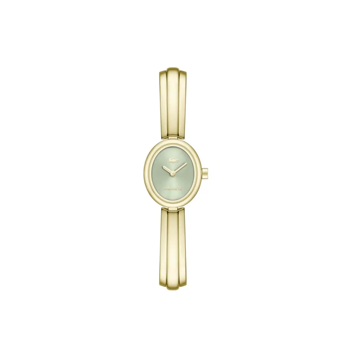 Lacoste Women`s Suzanne Quartz Bangle Watch 18mm Gold Plated-sage Green
