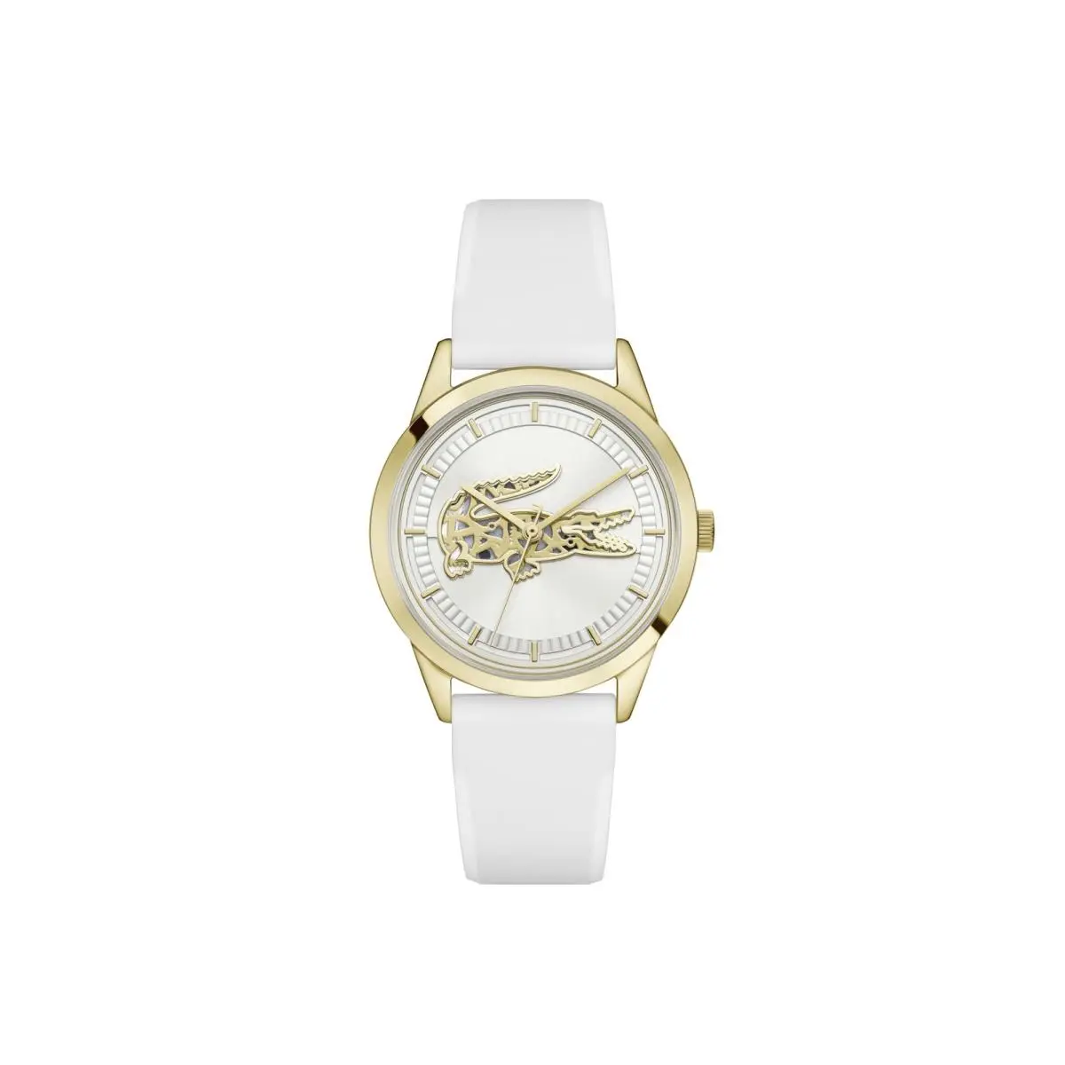 Women`s Deva Quartz Silicone Strap Watch 34mm White by Lacoste