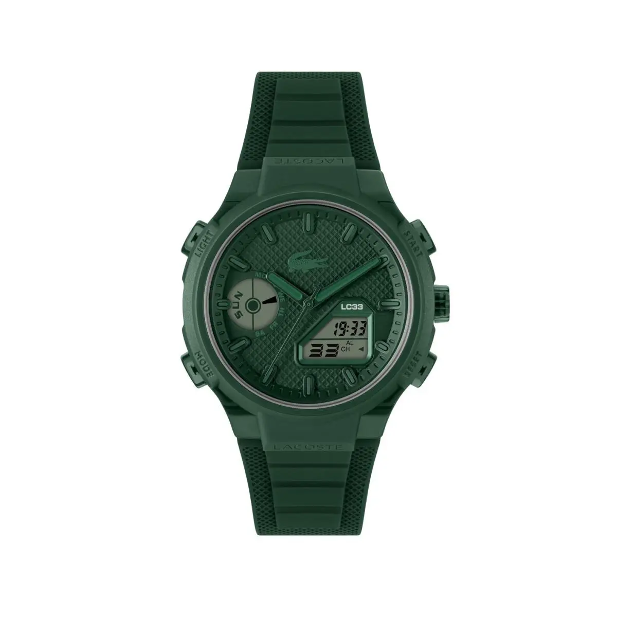 LC33 Men`s Analog-digital Watch – TR90 Case World 45 MM Green by Lacoste