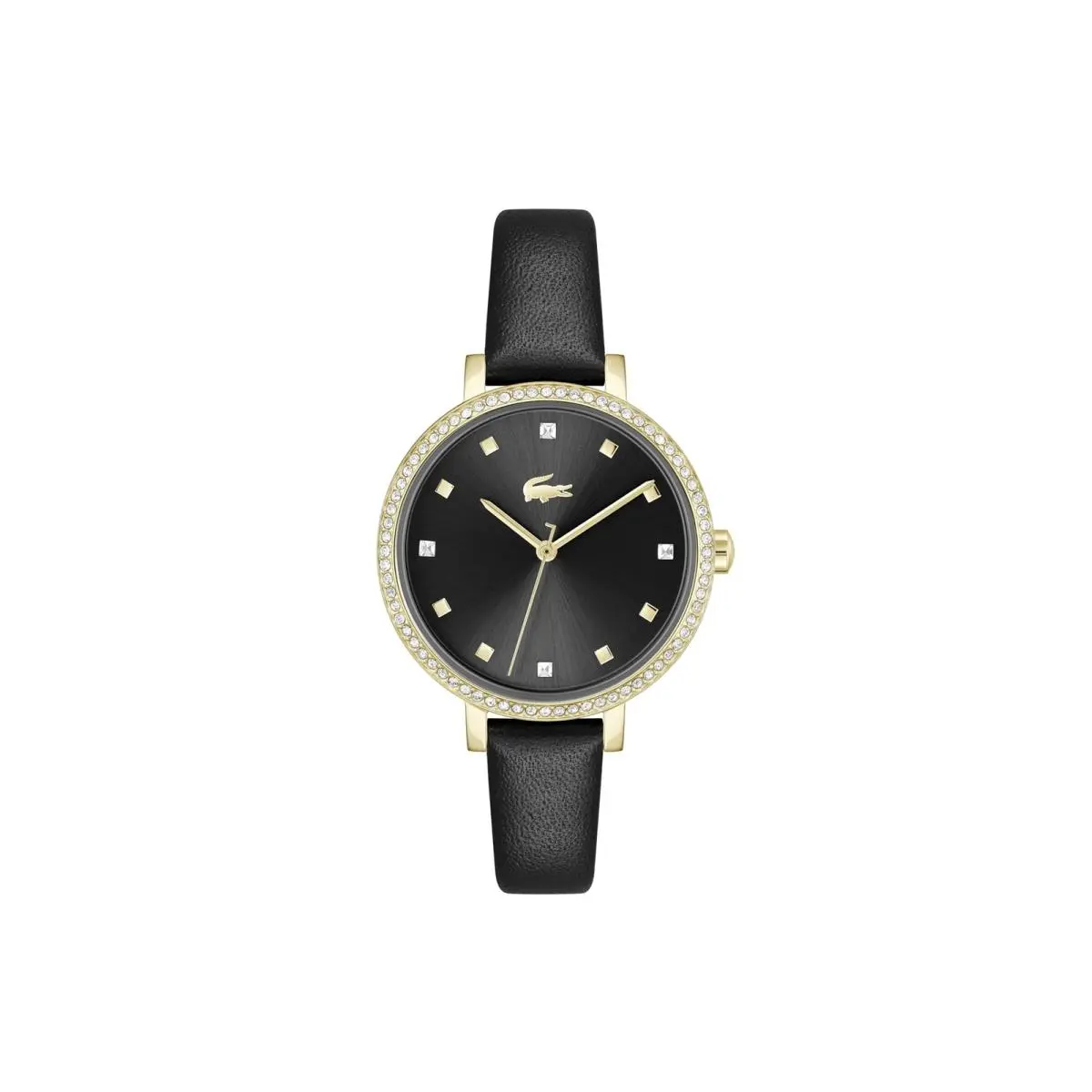 Lacoste Riga Women’s Quartz Watch - Leather Strap Sunray Dial with Black