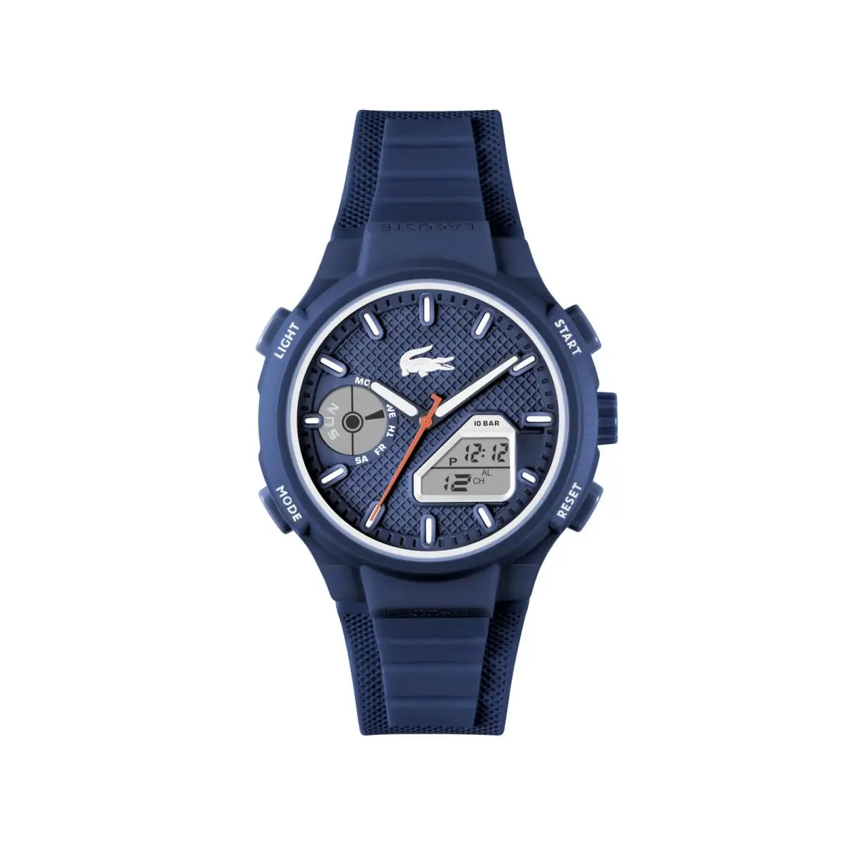 LC33 Men`s Analog and Digital Movement Watch Silicone 45 MM Blue by Lacoste