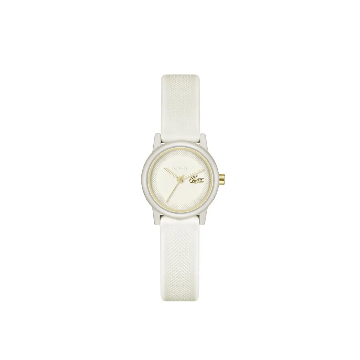 .12.12 Mini Swift Women’s Quartz Watch - Silicone Strap Curved Beige by Lacoste