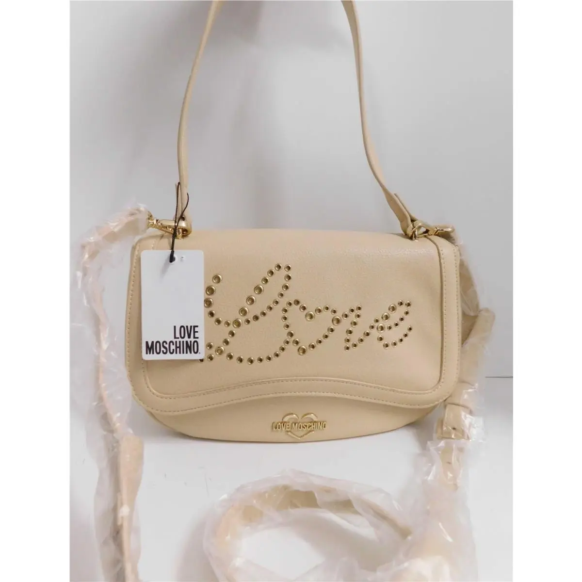 Love Moschino Borse Natural Beige Eco Leather Shoulder Bag