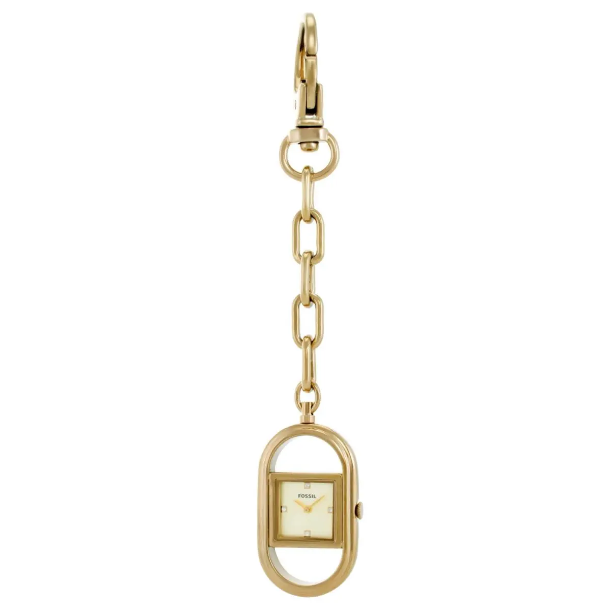 Fossil Quartz Crystal Gold Dial Ladies Watch Bag Charm ES5487