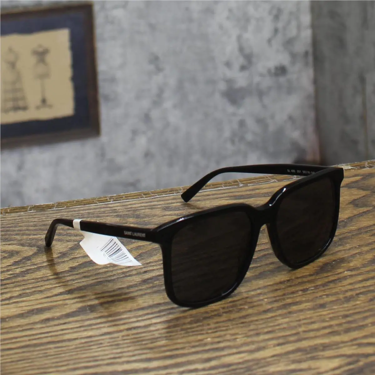 Saint Laurent Womens Square Sunglasses SL 480001M Black / Black 56MM