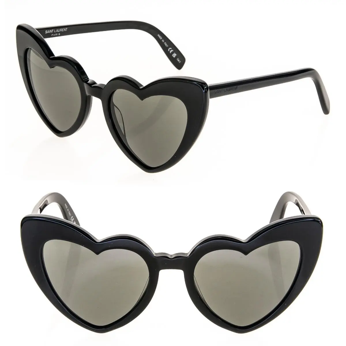 Saint Laurent Loulou 181 Ysl SL181 Black Heart Sunglasses Shield Unisex 001 54mm