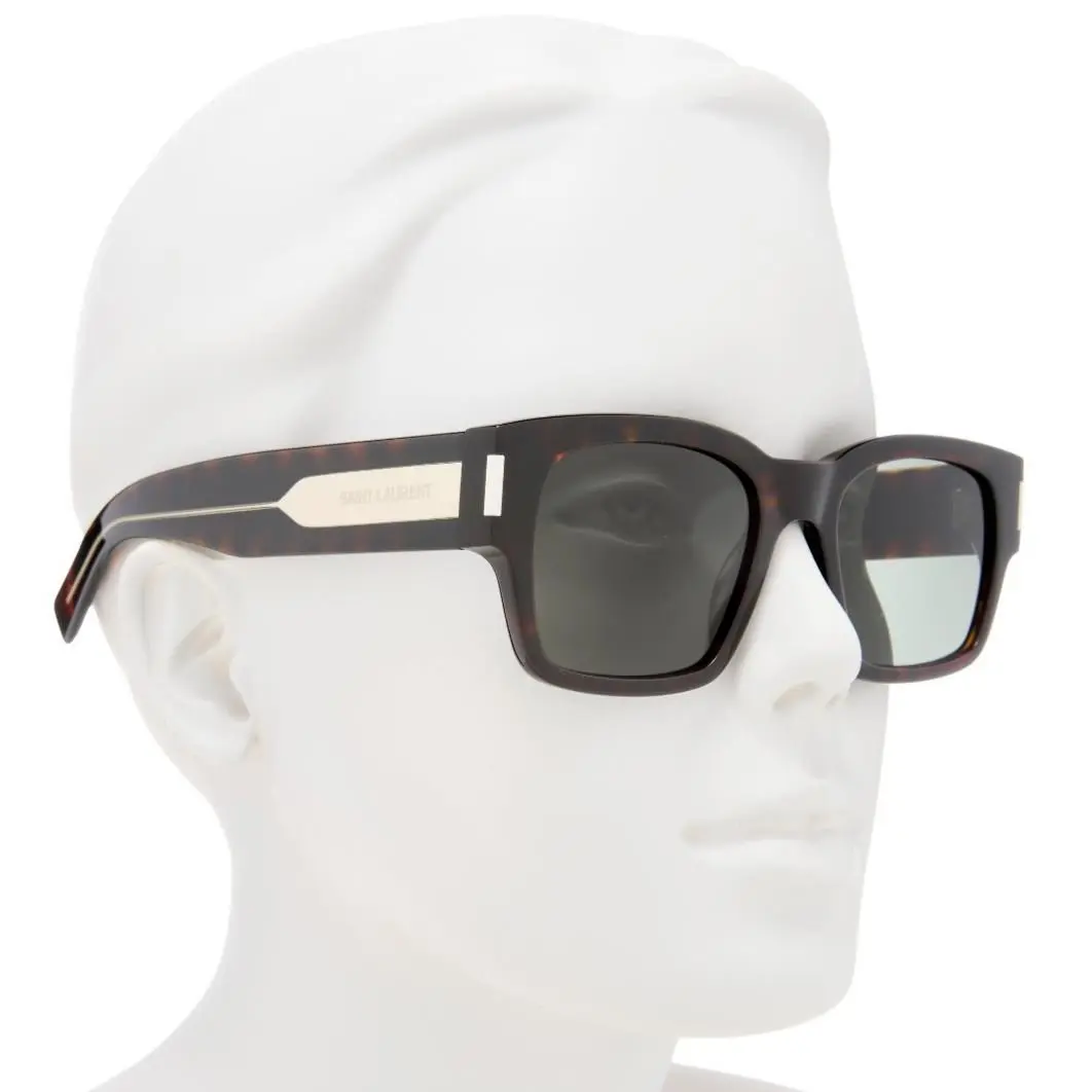 Saint Laurent Unisex 53mm Square Sunglasses Havana Crystal Grey Japan