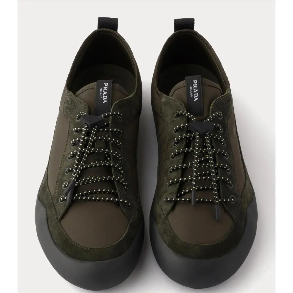 Prada 2EE469 Speedrock Re-nylon Suede Selva Green Sneakers UK 7.5 US 8.5