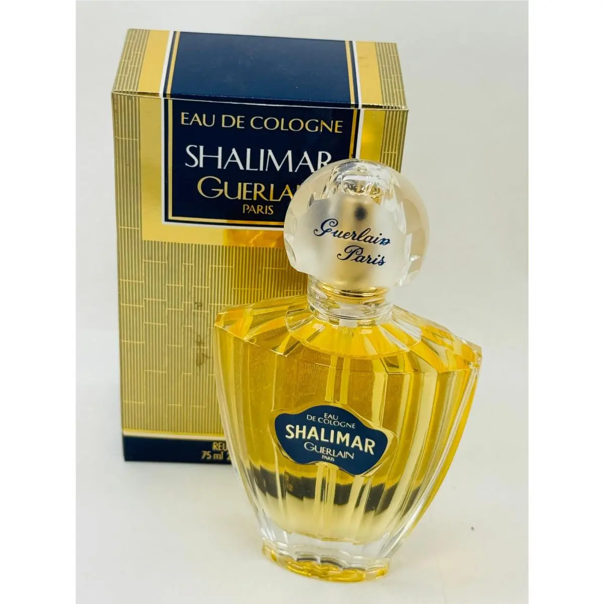 Guerlain Shalimar Eau de Cologne 75ml 1970s Vintage Round Bottle Paris Rare