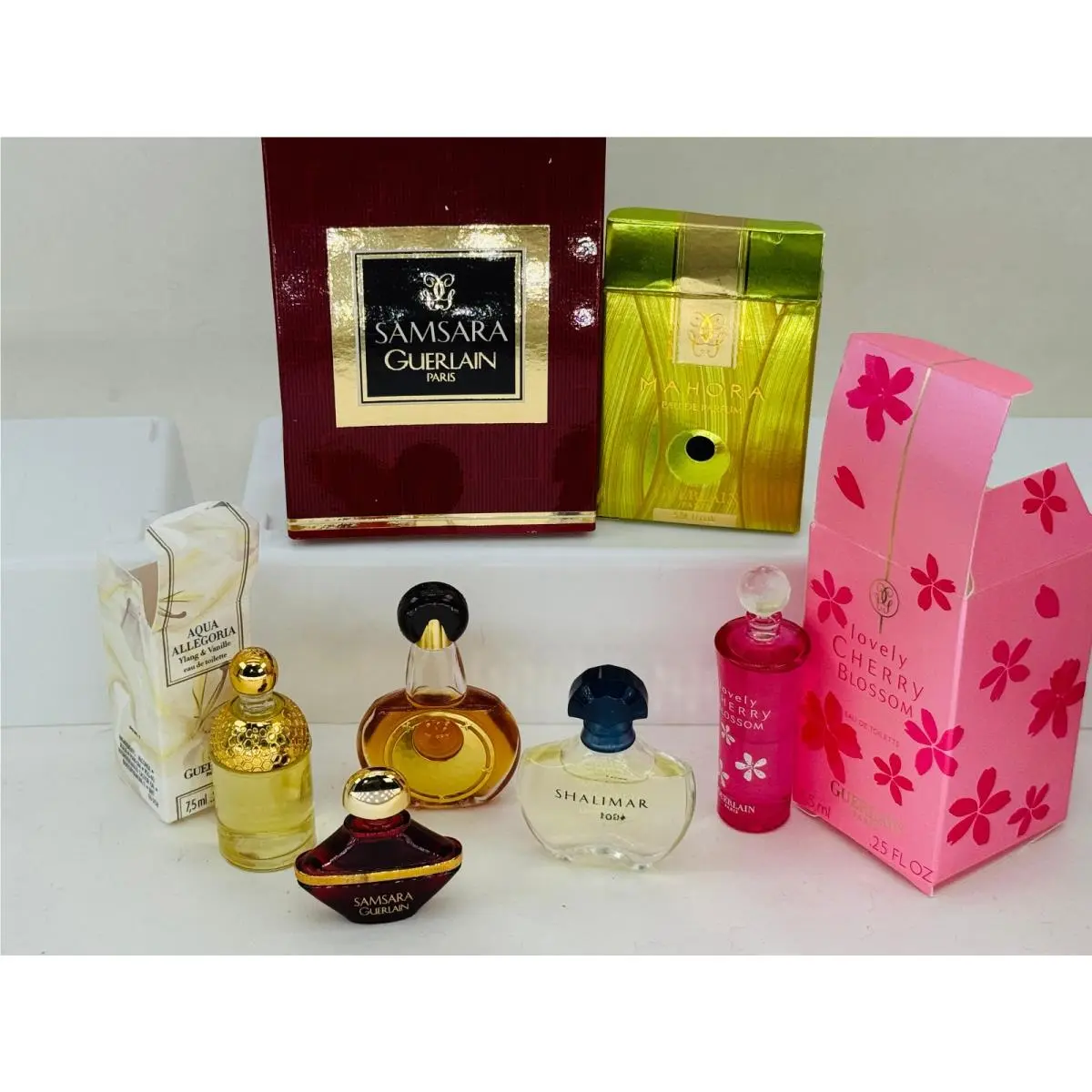 Guerlain Perfume Lot of 5 Samsara Shalimar Mahora Aqua Allegoria Cherry Blossom