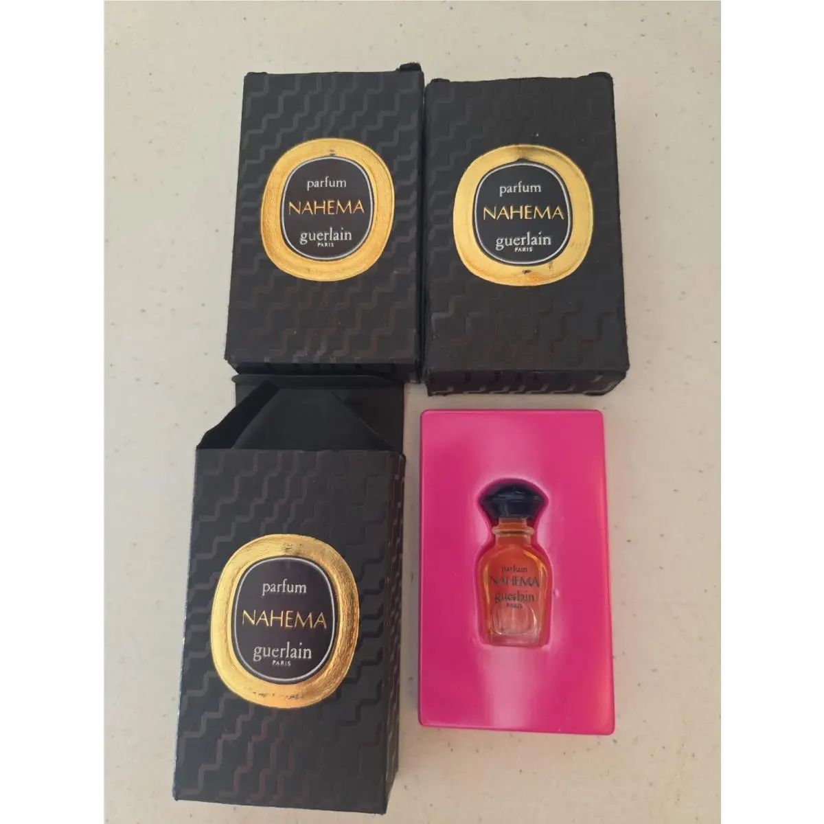 3 Guerlain Nahema Parfum Sample 1 ml Micro Mini Eva Stern Estate - Nos
