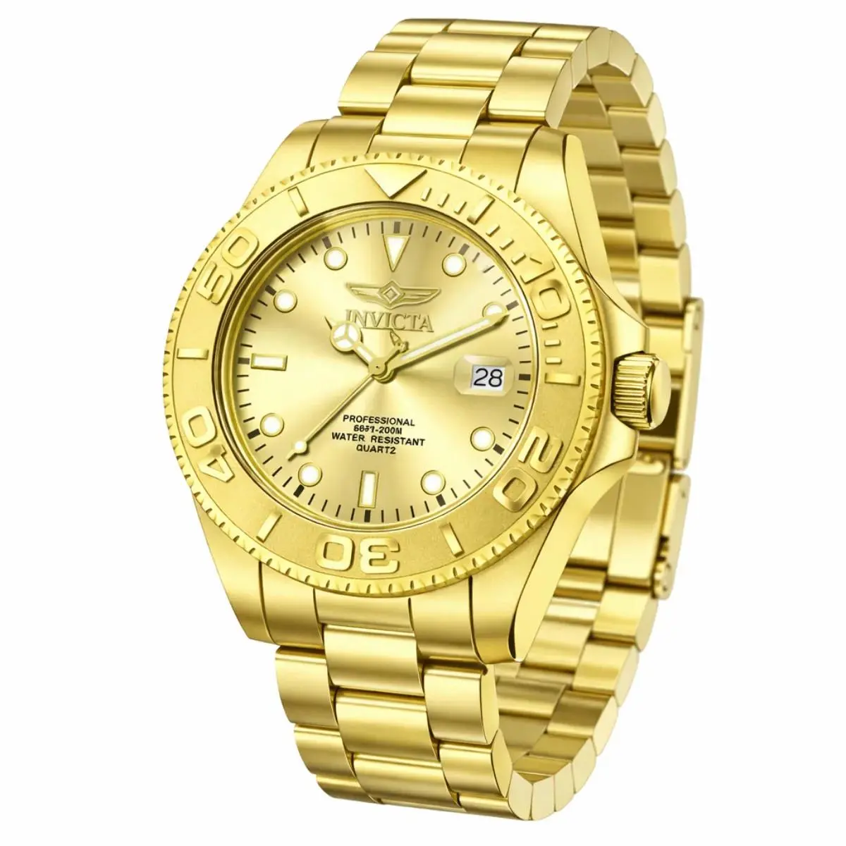 Invicta Gold Pro Diver Glanzor Men’s 38MM Quartz Watch 69522