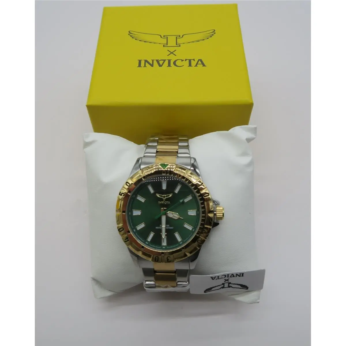 Invicta Specialty Mens Watch Two Tone Gold Silver Green Dial 39038