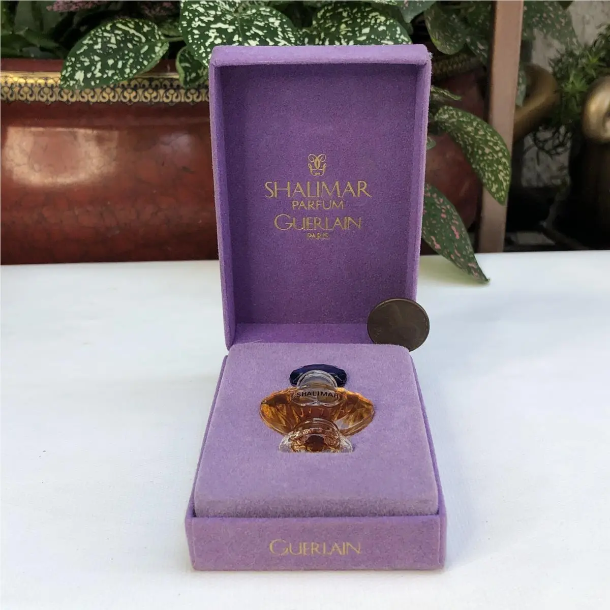 Tiny Micro Mini Perfume Vintage Shalimar Guerlain Parfum Baccarat Shape