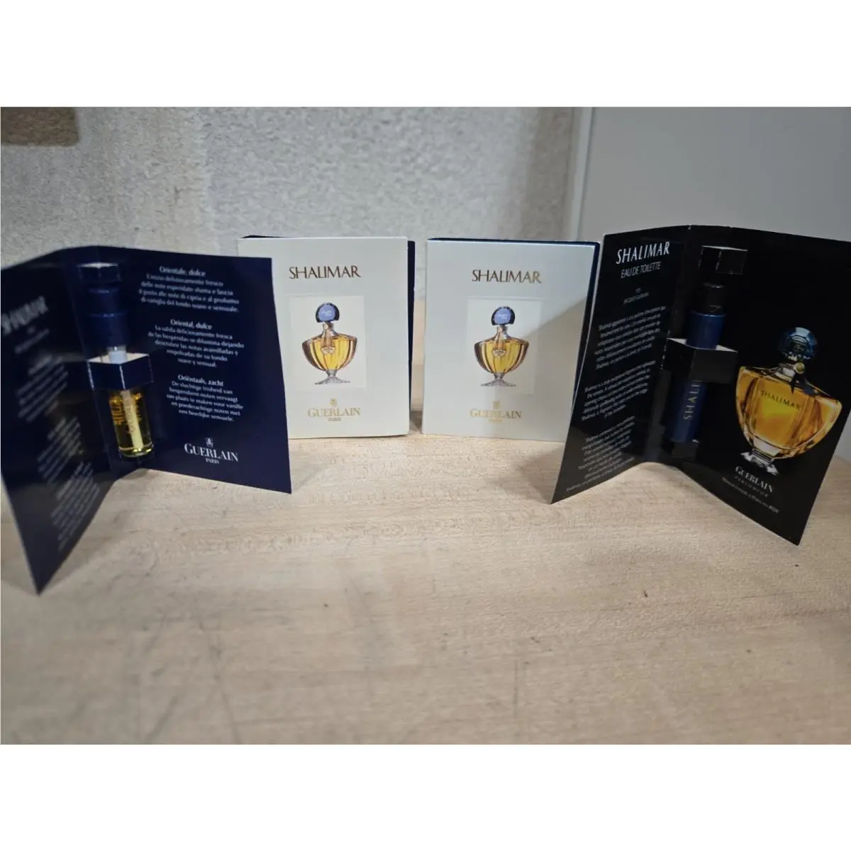 Lot 4x Guerlain Shalimar Eau de Parfum Intense 0.03oz France Sample Vial Travel