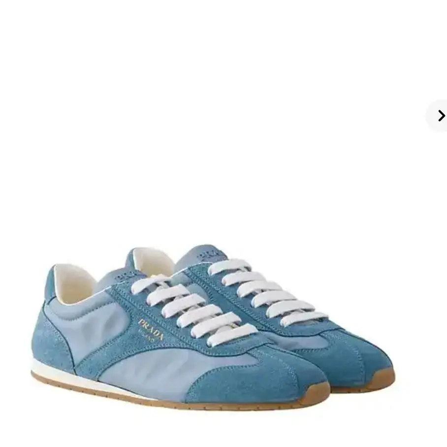 Milano Women Suede and Fabric Low Top Sneakers Blue sz 37 1E152O by Prada