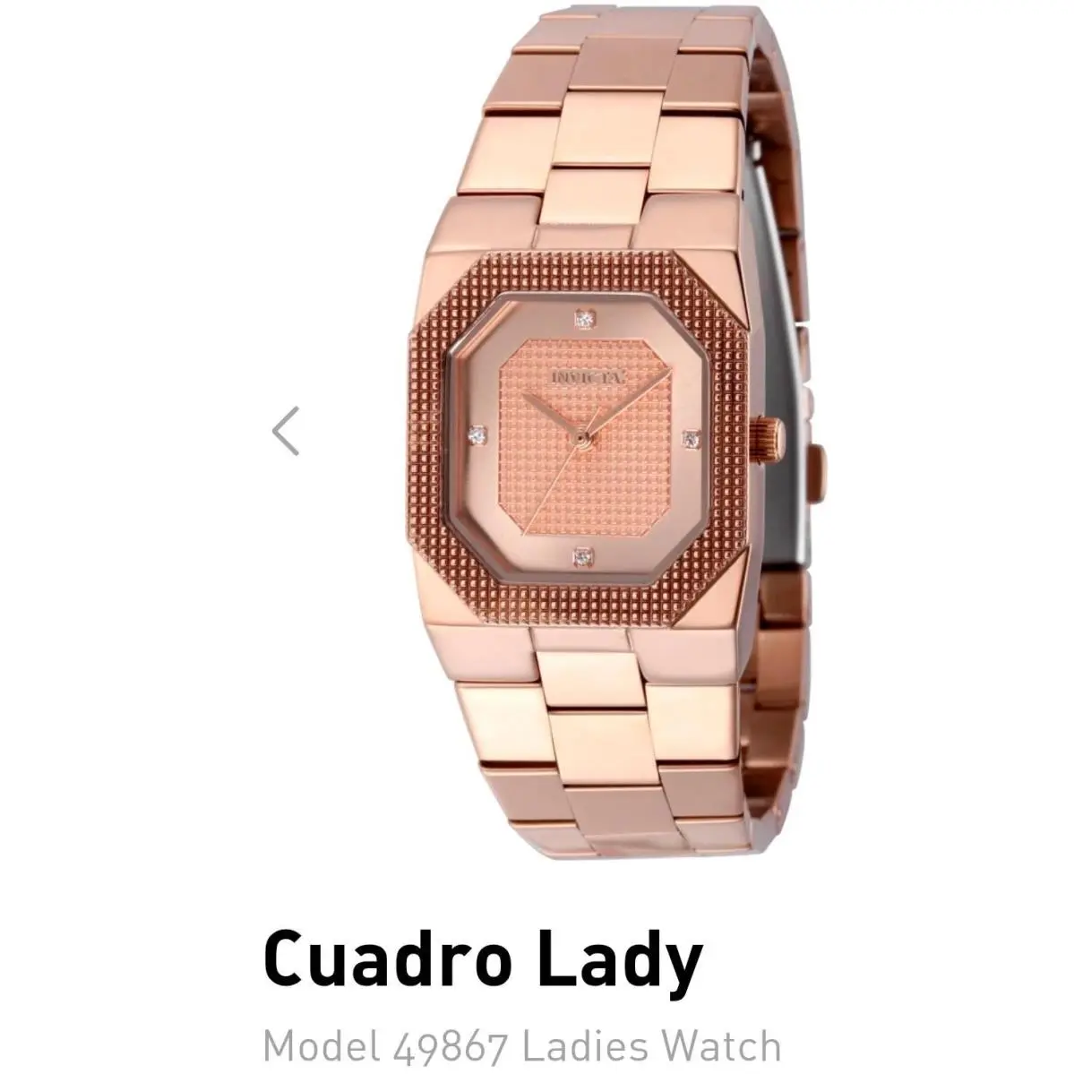 49867- Invicta Cuadro Womens Watch- 27mm Rose Gold