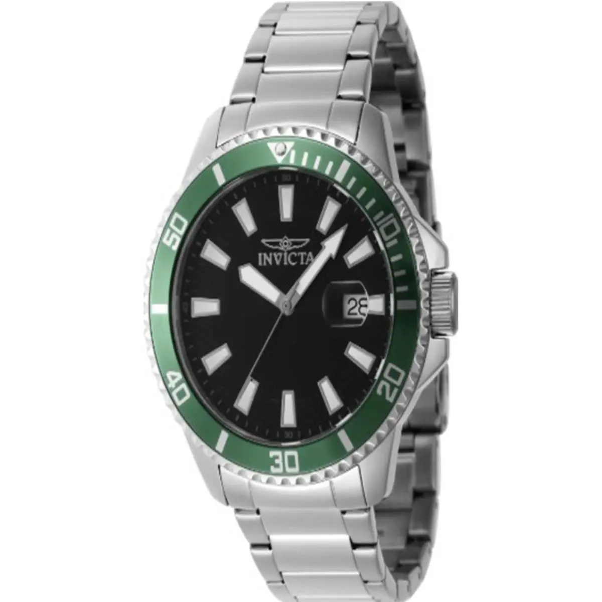 Invicta Men`s 46075 Pro Diver Quartz 3 Hand Black Dial Watch