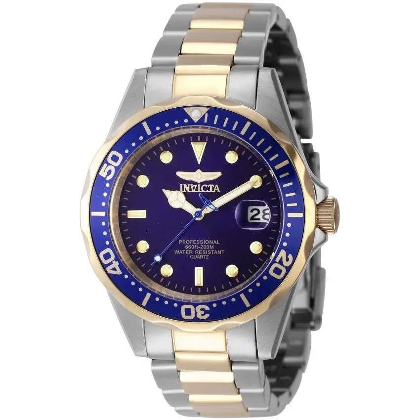 47671 - Invicta Ocean Voyage Men 37.5mm Stainless Steel Gold + Steel Blue Dial