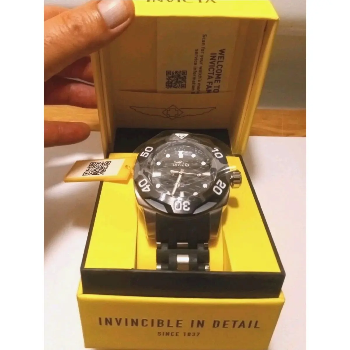 Invicta - Sea Spider -50mm Stainless Steel Watch - Black Dial - 100m 199