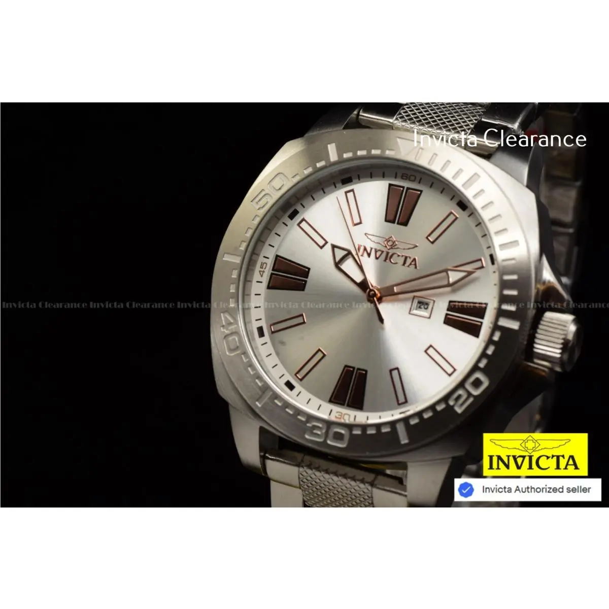 Invicta Men`s Speedway 46mm Quartz Silver Dial Date Silver Stainless Steel Watch