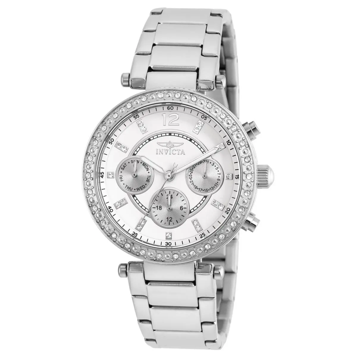 Invicta Women`s 21386 Angel Chronograph Crystal-accented Stainless Steel Watch