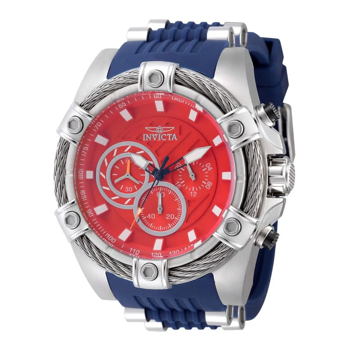Invicta 49812 Bolt Vestige Men`s Watch 52mm Red Dial Steel 26m WR