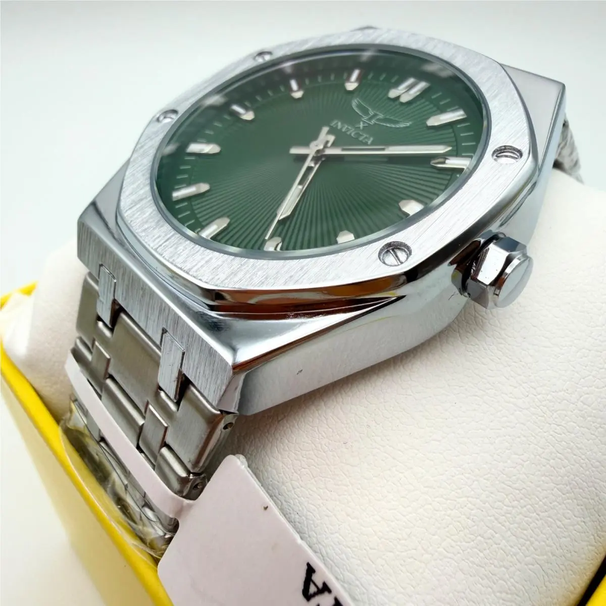 Men`s Invicta Evergreen Royal Oak Hex-bolt Full-stainless Steel Watch 42mm