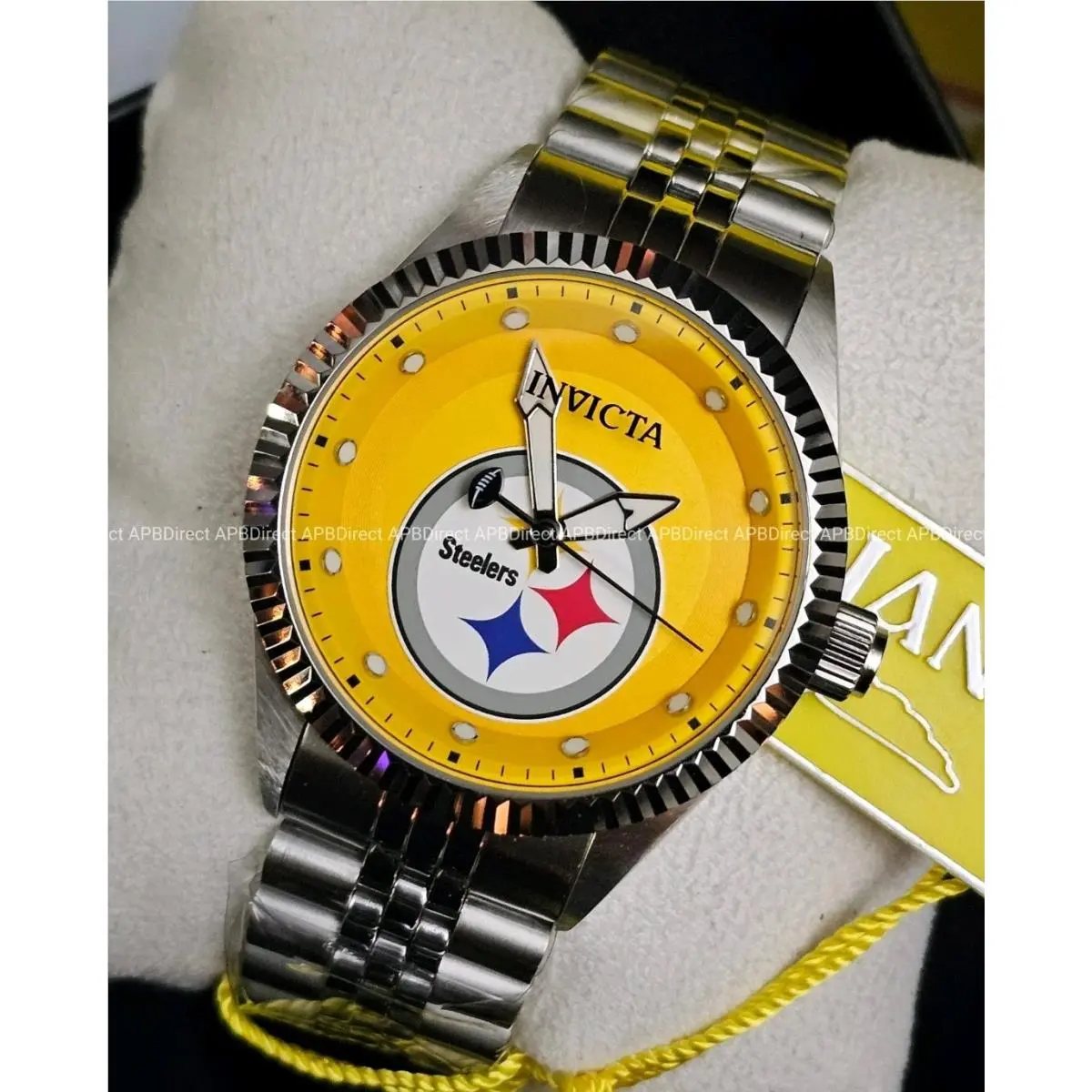 Invicta - Nfl - Steelers - Limited Ed Fluted Bezel 43mm Quartz Mens Watch