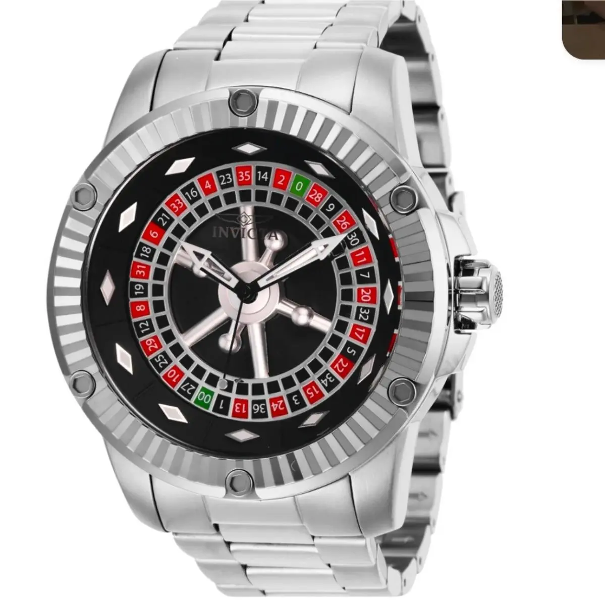 Invicta Specialty Roulette Automatic Men`s Watch 52mm Steel Yellow Diver Box