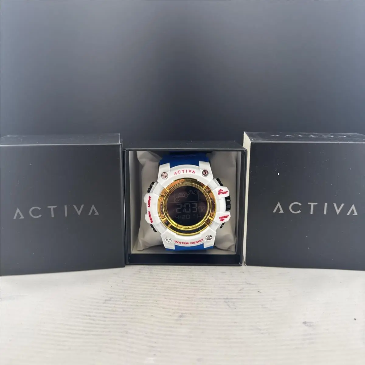 Lot Of 4 Activa X  ACW8082-013 50mm Dark Blue Yellow Digital Watches by Invicta